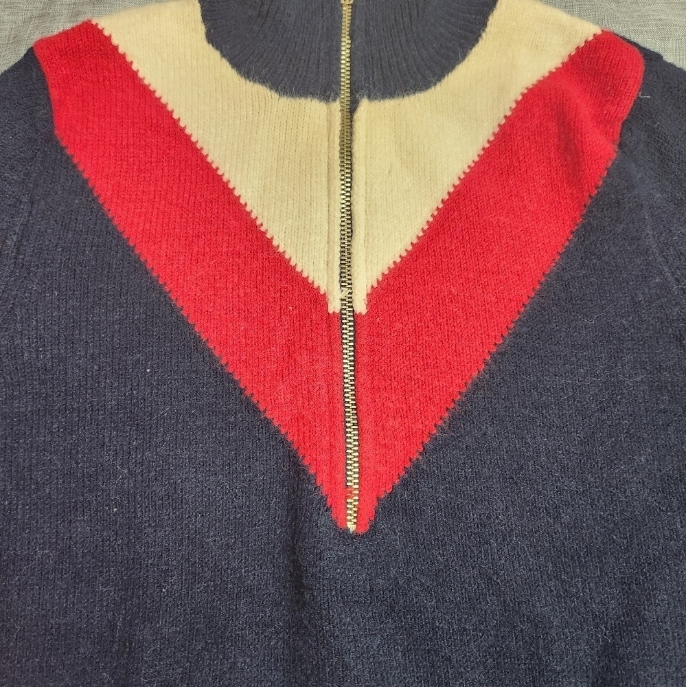3/$25 Zara knit half zip up sweater size Medium red - Picture 4 of 12